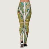 Peacock Art Nouveau Stijl rond ingewikkeld ontwerp Leggings (Achterkant)
