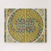 Peacock Art Nouveau Stijl rond ingewikkeld ontwerp Legpuzzel (Horizontaal)