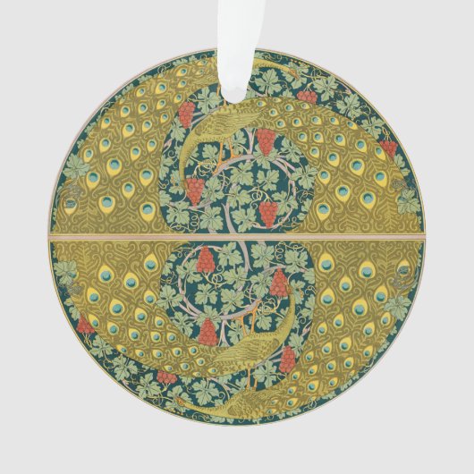 Peacock Art Nouveau Stijl rond ingewikkeld ontwerp Ornament (voorkant)