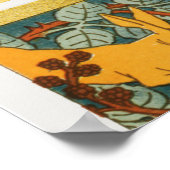 Peacock Art Nouveau Stijl rond ingewikkeld ontwerp Poster (Hoek)