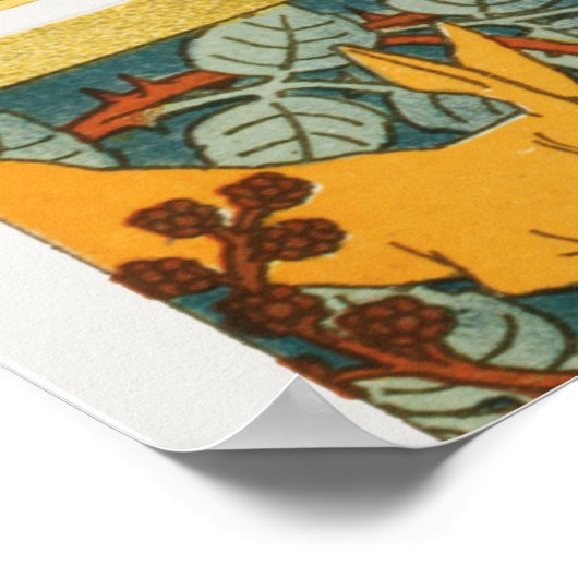 Peacock Art Nouveau Stijl rond ingewikkeld ontwerp Poster (Hoek)