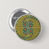 Peacock Art Nouveau Stijl rond ingewikkeld ontwerp Ronde Button 5,7 Cm (Voorkant /achterkant)
