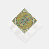 Peacock Art Nouveau Stijl rond ingewikkeld ontwerp Servet (Hoek)