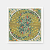 Peacock Art Nouveau Stijl rond ingewikkeld ontwerp Servet (Voorkant)