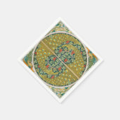 Peacock Art Nouveau Stijl rond ingewikkeld ontwerp Servet (Hoek)