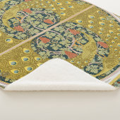 Peacock Art Nouveau Stijl rond ingewikkeld ontwerp Sherpa Deken (3/4)