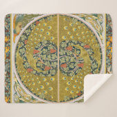 Peacock Art Nouveau Stijl rond ingewikkeld ontwerp Sherpa Deken (Voorkant (horizontaal))