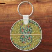 Peacock Art Nouveau Stijl rond ingewikkeld ontwerp Sleutelhanger (Voorkant)