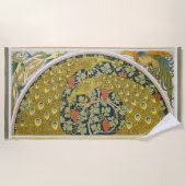 Peacock Art Nouveau Stijl rond ingewikkeld ontwerp Strandlaken (Voorkant)