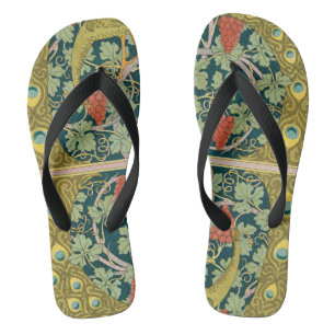 Peacock Art Nouveau Stijl rond ingewikkeld ontwerp Teenslippers