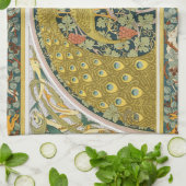 Peacock Art Nouveau Stijl rond ingewikkeld ontwerp Theedoek (Gevouwen)