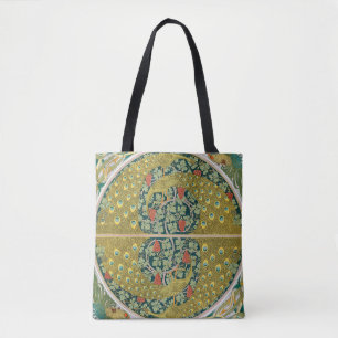 Peacock Art Nouveau Stijl rond ingewikkeld ontwerp Tote Bag