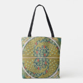 Peacock Art Nouveau Stijl rond ingewikkeld ontwerp Tote Bag (Achterkant)