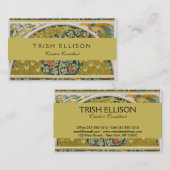 Peacock Art Nouveau Stijl rond ingewikkeld ontwerp Visitekaartje (Voorkant / Achterkant)