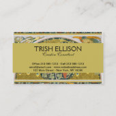 Peacock Art Nouveau Stijl rond ingewikkeld ontwerp Visitekaartje (Achterkant)