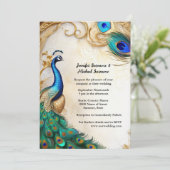 Peacock art nouveau veren luxe Indiase vogel Kaart (Staand voorkant)