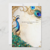 Peacock art nouveau veren luxe Indiase vogel Kaart (Achterkant)