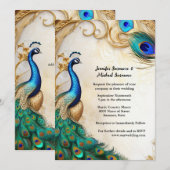 Peacock art nouveau veren luxe Indiase vogel Kaart (Voorkant / Achterkant)