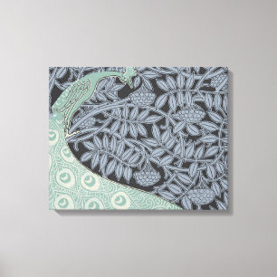 Peacock Art Nouveau Vogel Classic Canvas Afdruk