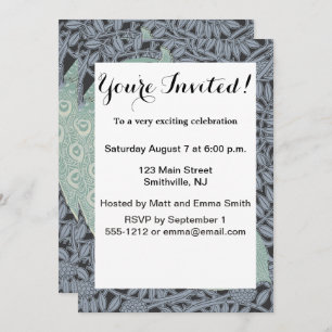 Peacock Art Nouveau Vogel Classic Kaart