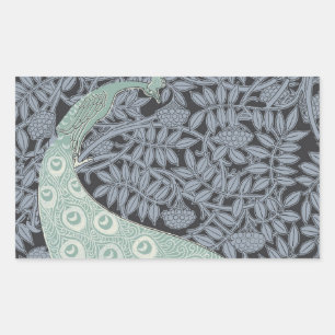 Peacock Art Nouveau Vogel Classic Rechthoekige Sticker