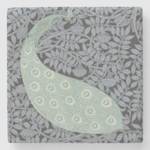 Peacock Art Nouveau Vogel Classic Stenen Onderzetter