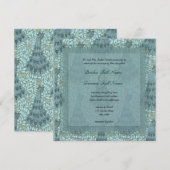 Peacock Art Nouveau Wedding Invitations Kaart (Voorkant / Achterkant)