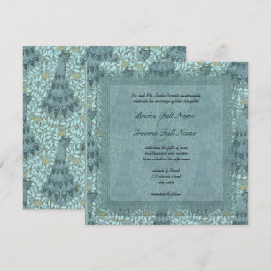 Peacock Art Nouveau Wedding Invitations Kaart