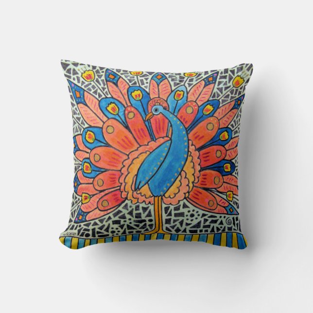 Peacock Art Pillow Kussen (Voorkant)