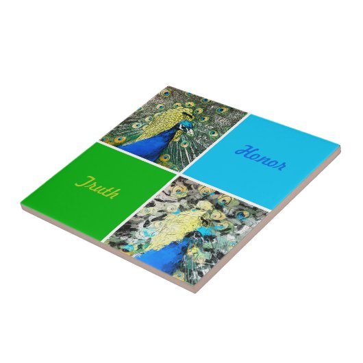 Peacock Art Tegeltje (Zijkant)