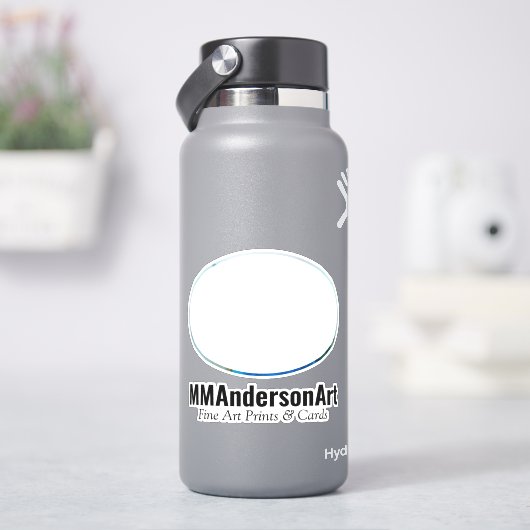 Peacock Art Text Sticker (HydroFlask)