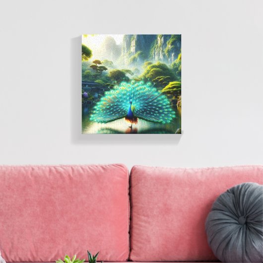 Peacock arts canvas afdruk (Insitu (Woonkamer))