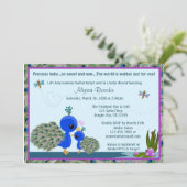 PEACOCK Baby shower nodigt meisje uit mama PBM Kaart (Staand voorkant)