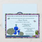 PEACOCK Baby shower nodigt meisje uit mama PBM Kaart (Voorkant / Achterkant)