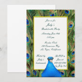 Peacock Bachelorette Party Uitnodiging (Voorkant / Achterkant)