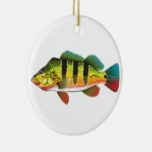 Peacock Bass bright Ocean Gamefish illustratie Keramisch Ornament (Rechts)