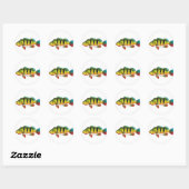 Peacock Bass bright Ocean Gamefish illustratie Ronde Sticker (Vel)