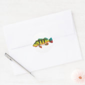 Peacock Bass bright Ocean Gamefish illustratie Ronde Sticker (Envelop)