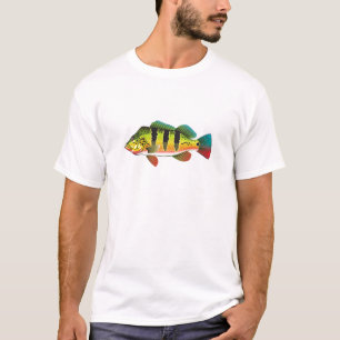 Peacock Bass bright Ocean Gamefish illustratie T-shirt