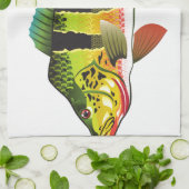 Peacock Bass bright Ocean Gamefish illustratie Theedoek (Gevouwen)