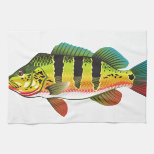 Peacock Bass bright Ocean Gamefish illustratie Theedoek