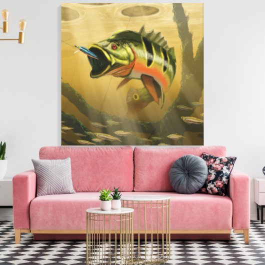 Peacock Bass Canvas Afdruk (Insitu (Woonkamer))