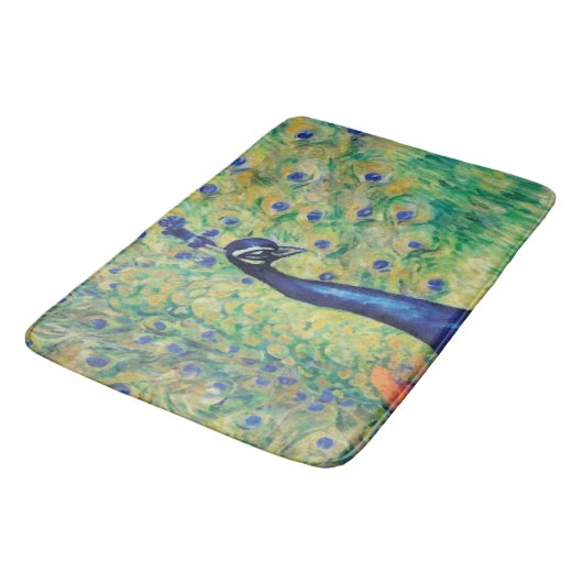 Peacock - Bath Mat, Rug Badmat (Gekanteld)