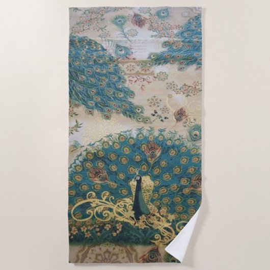 Peacock - Beach Towel Strandlaken (Voorkant)