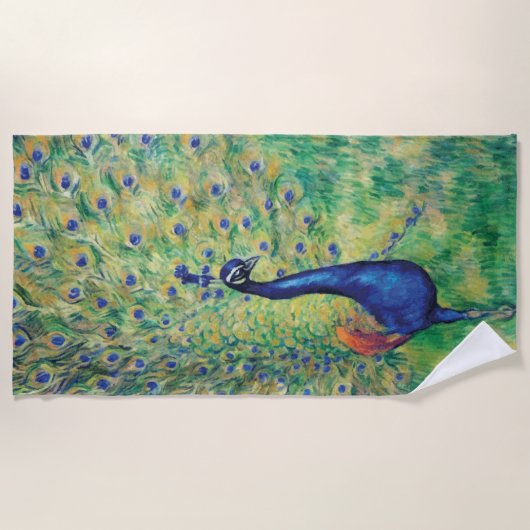 Peacock - Beach Towel Strandlaken (Voorkant)