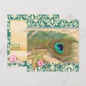 PEACOCK BEACH WEDDING SHOWER INVITATION KAART (Voorkant / Achterkant)