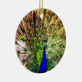 Peacock Beauful Green Bird Animal Royal Luxury S Keramisch Ornament (Rechts)