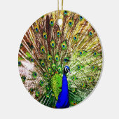 Peacock Beauful Green Bird Animal Royal Luxury S Keramisch Ornament (Links)