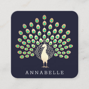 Peacock Beauty en Mode Vierkante Visitekaartje