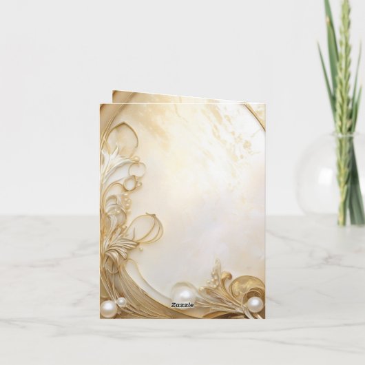 Peacock bedankt elegante witgouden chic kaart (Achterkant)